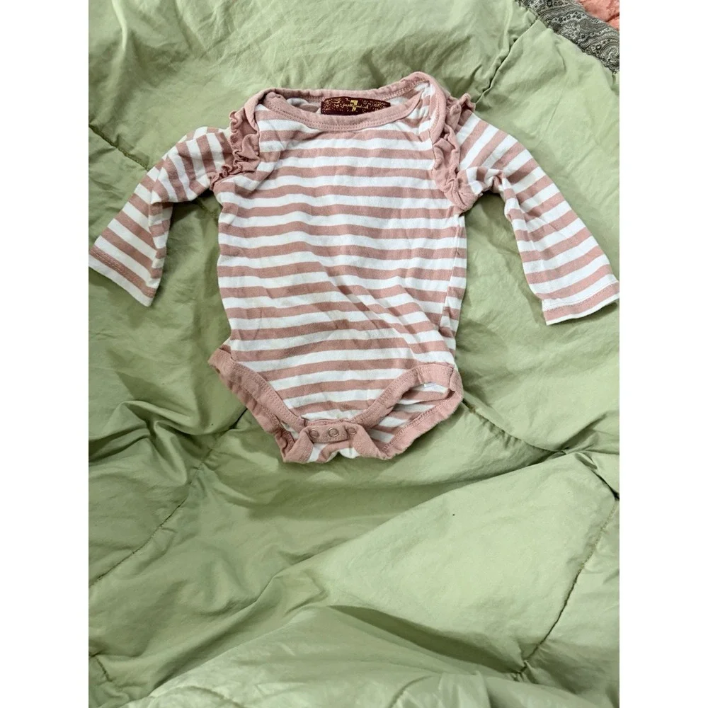 Seven for all Mankind‎ Infant Girls Size 0/3m Pink Stripe One Piece